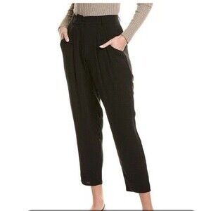 Eileen Fisher Black 100% Silk Taper Ankle Pant Medium NWT